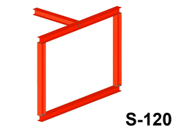 Box frame with cross beamfor illustration purposes