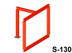 Box frame with cross beam and post for illustration purposes