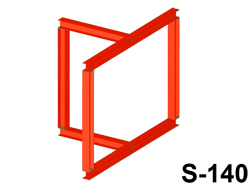 Illustration of Box frame with perpendicular box frame