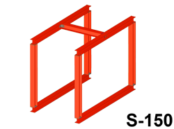 illustration fo Two box frames with cross beam