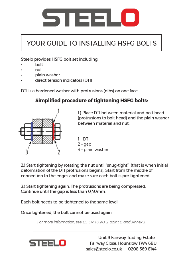 HSFG - Steelo guide how to install HSFG bolts